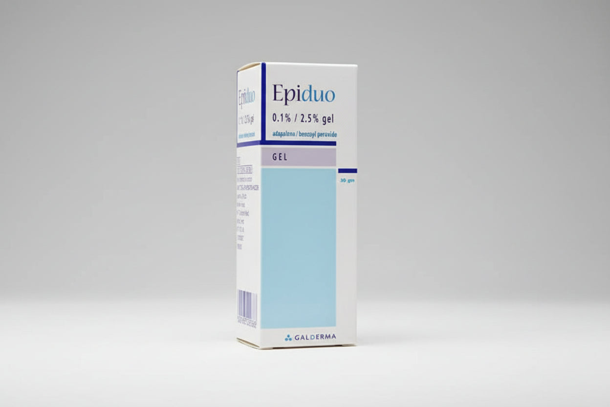 Epiduo 0.1% 2.5% gel 30g adapalene benzoyl peroxide acne treatment