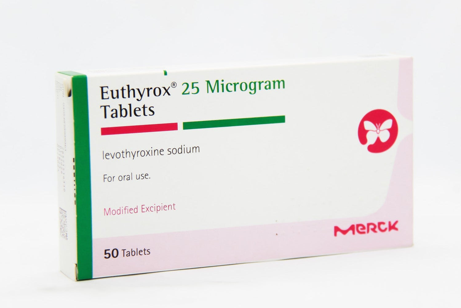 Euthyrax 25 mcg 100 tablets levothyroxine sodium low dose thyroid hormone blister pack