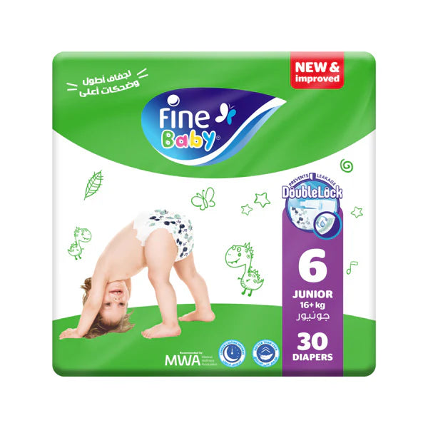 Fine Baby (Size 6, 16+ Kg, 30 Junior Jumbo Diapers)- health boutique
