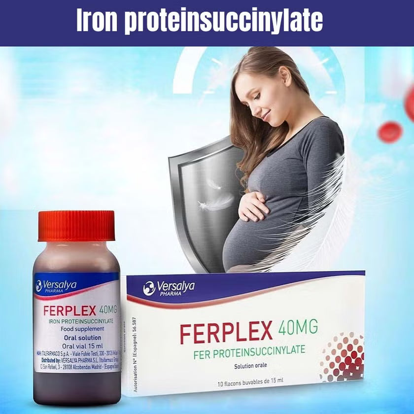 Ferplex ferric proteinsuccinylate 40mg oral solution vials 10 iron anemia treatment liquid supplement Health Boutique
