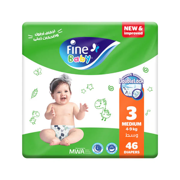 Fine Baby Diapers size 3 46 Medium- health boutique