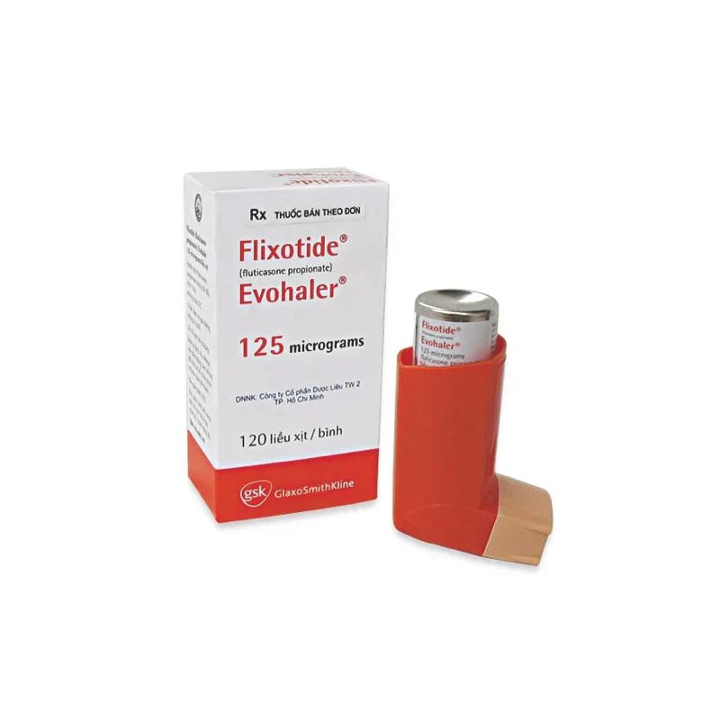 Flixotide Evohaler 125 mcg 60 doses fluticasone propionate inhaled corticosteroid asthma preventer inhaler