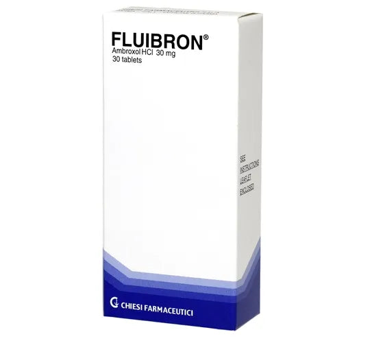 Fluibron 30 mg ambroxol tablets 30 for productive cough relief