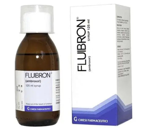 Fluibron 3 mg/ml ambroxol syrup 125 ml for productive cough relief