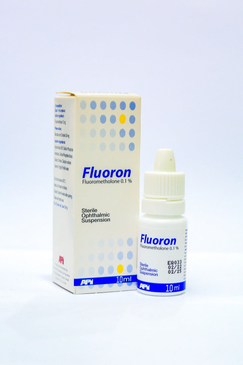 Fluoron fluorometholone 0.1 percent ophthalmic eye drops 10 ml bottle Health Boutique