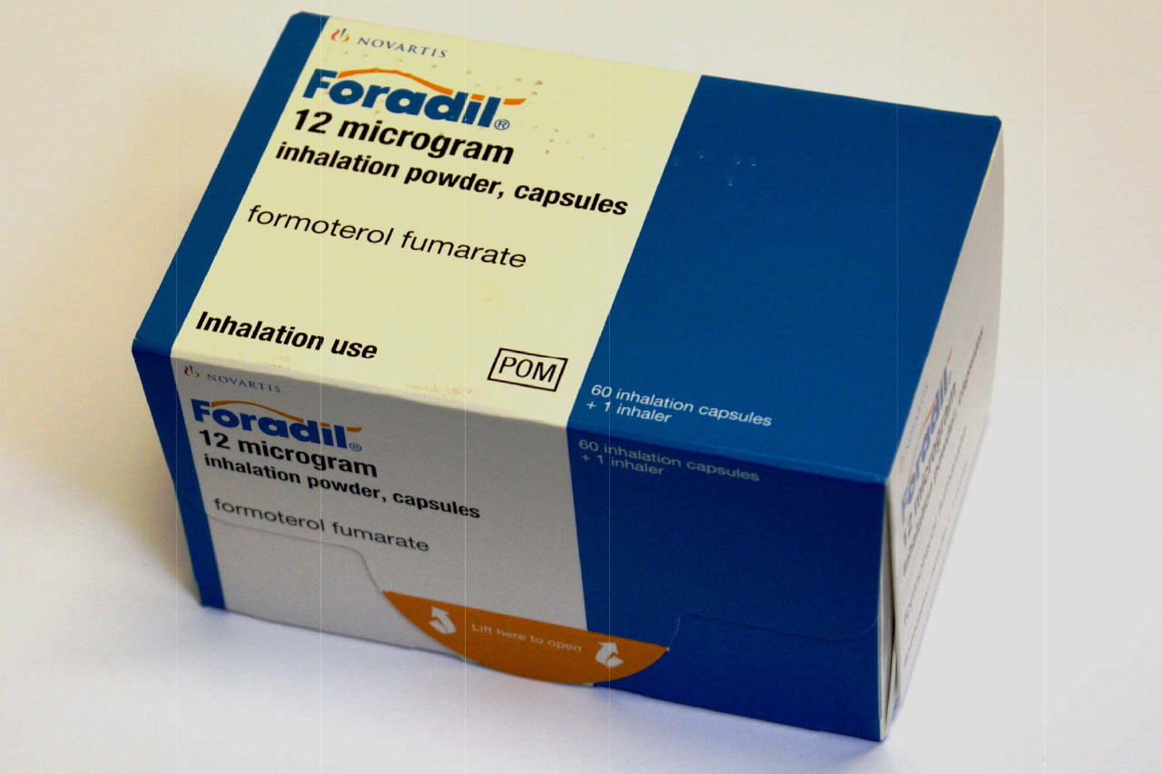 Foradil 12 mcg 30 inhalation capsules formoterol fumarate long acting bronchodilator