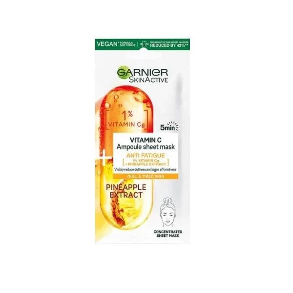 Garnier Vitamin C Detox Ampoule Sheet Mask brightens and hydrates dull skin Health Boutique