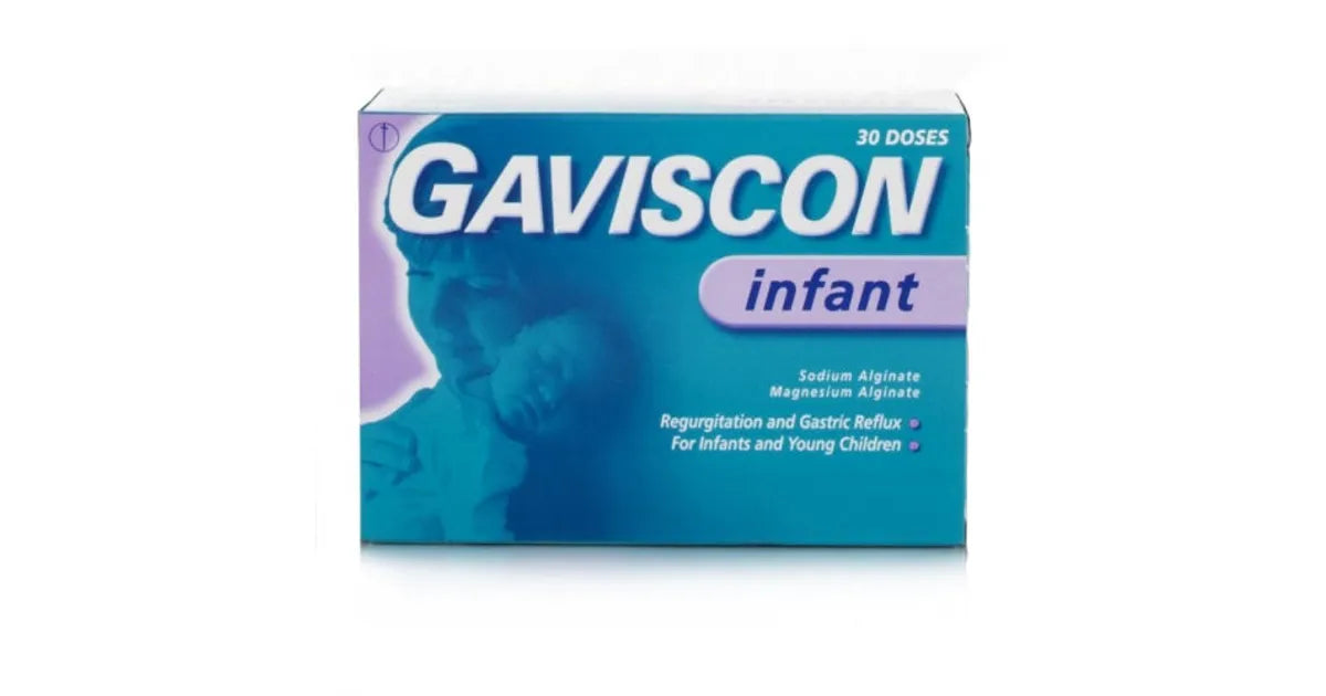 Gaviscon infant sachets 30 sodium alginate baby reflux regurgitation colic relief infant feeding comfort treatment Health Boutique