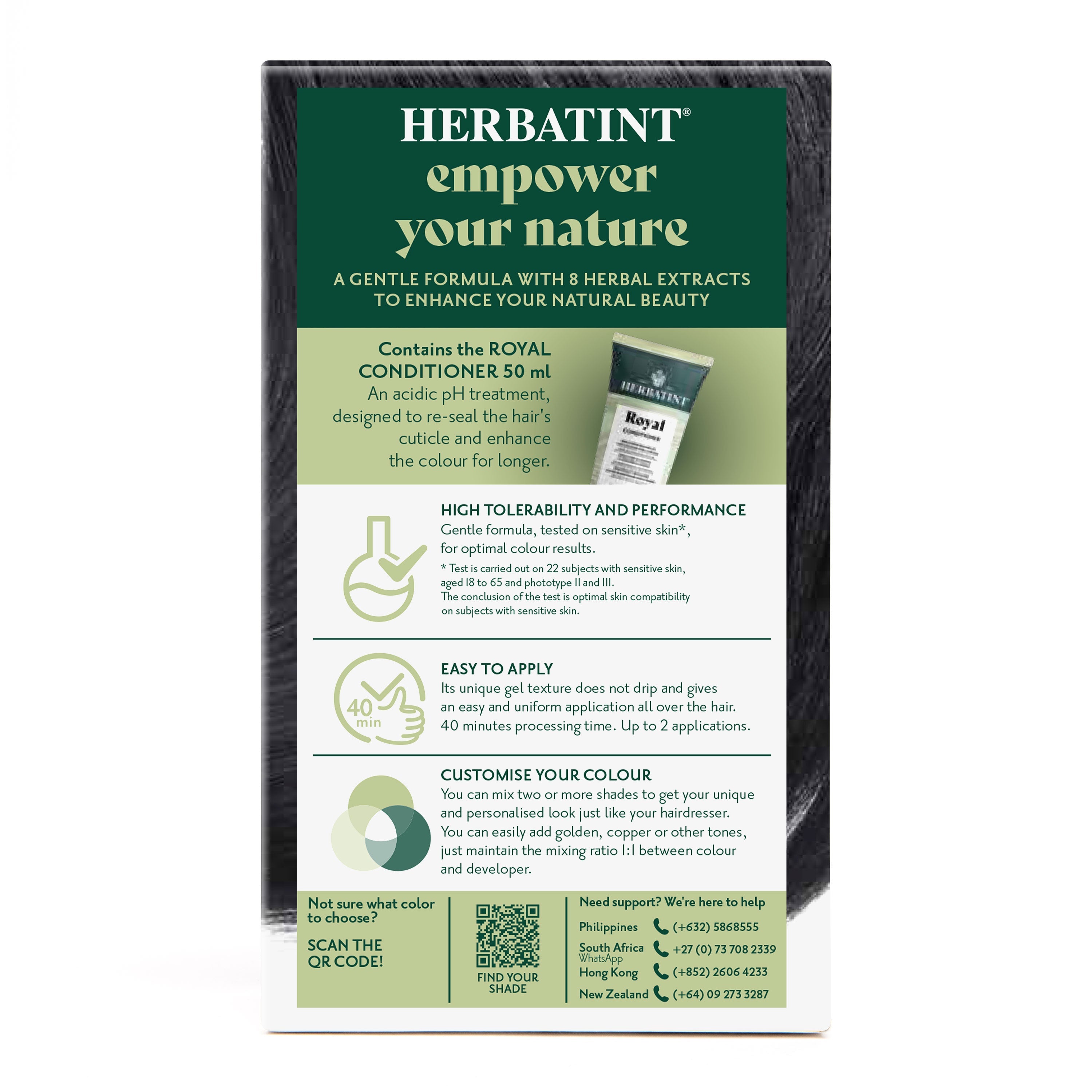Herbatint 1N Black permanent hair dye intense shine grey coverage 170ml Health Boutique