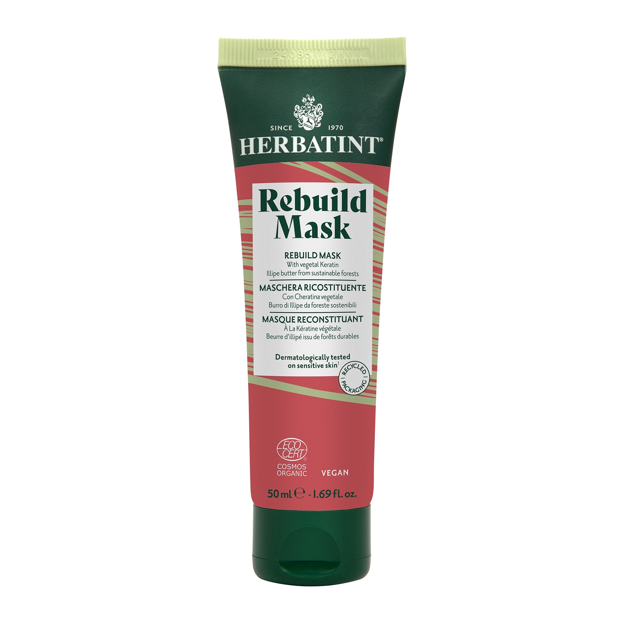 Herbatint Rebuild Mask Organic Restorative Hair Treatment 50ml strengthens damaged hair Health Boutique