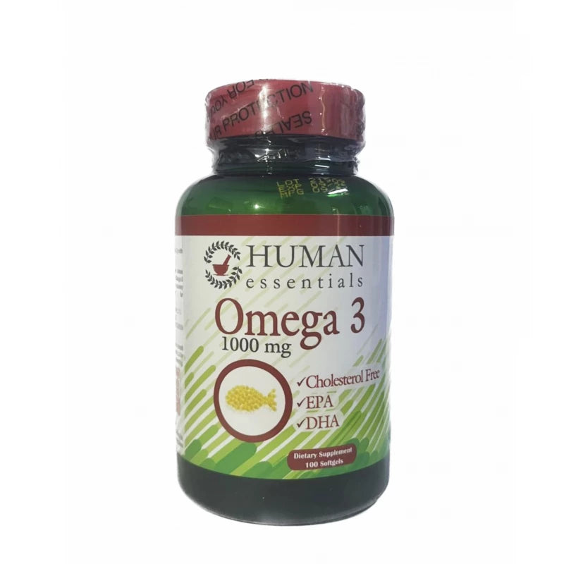Human Essentials Omega 3 1000mg Capsule – 100 Softgels health boutique jordan