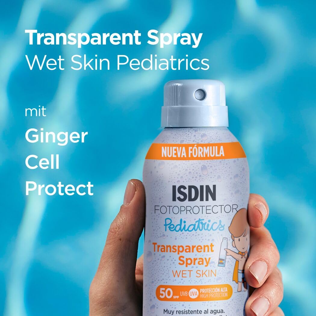 ISDIN Fotoprotector Pediatrics Transparent Spray SPF 50 250ml kids wet skin sunscreen spray broad spectrum Health Boutique