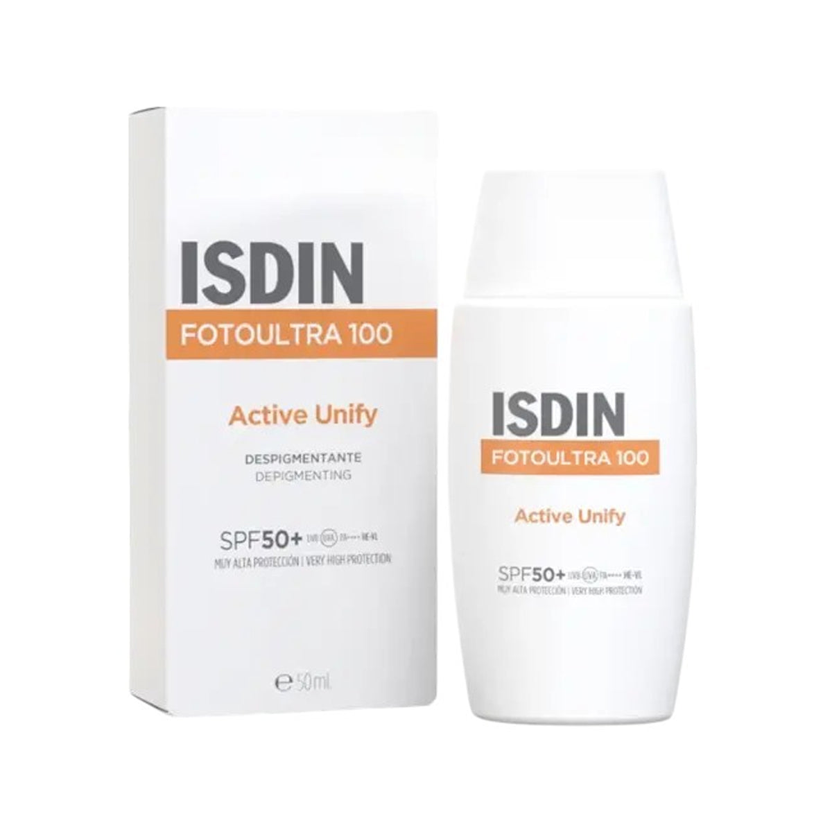 ISDIN Fotoultra 100 Active Unify Fusion Fluid SPF 50+ 50ml anti pigmentation sunscreen niacinamide hyaluronic acid Health Boutique