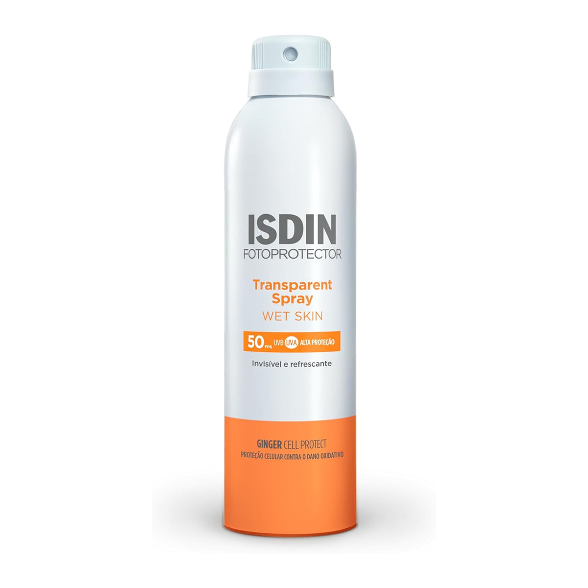 ISDIN Transparent Spray Wet Skin SPF 50+ 250ml broad spectrum sunscreen spray vitamin E ginger extract Health Boutique