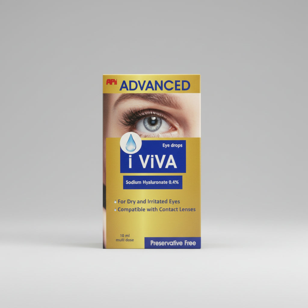 I Viva Advanced eye drops 10ml lubricating artificial tears dry eye relief hyaluronic acid eye moisture irritation burning eyes treatment Health Boutique