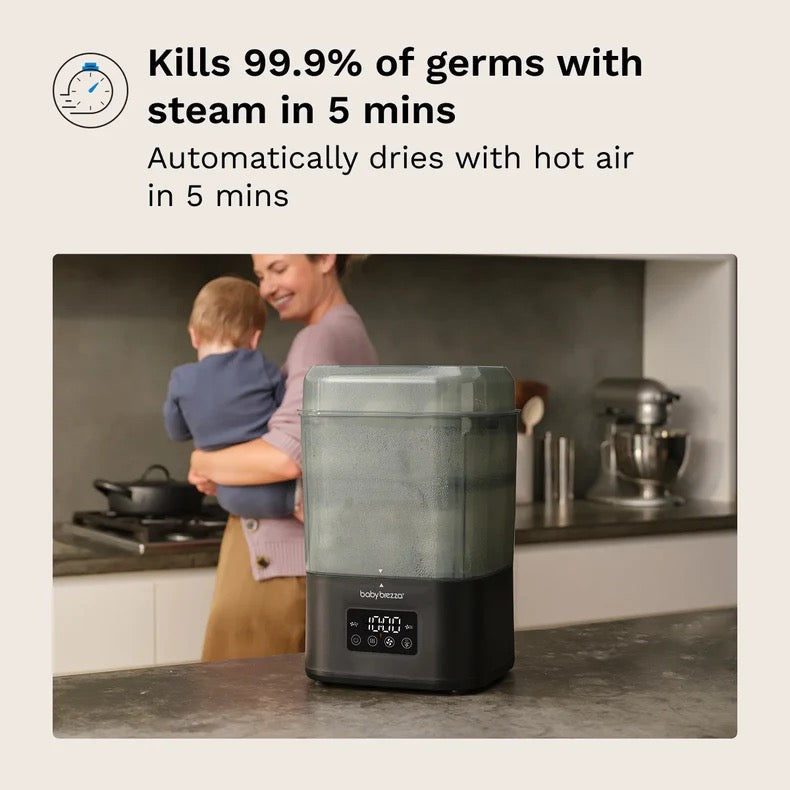 Baby Brezza - SuperQuick™ 10 Minute Baby Bottle Sterilizer And Dryer | Matte Black