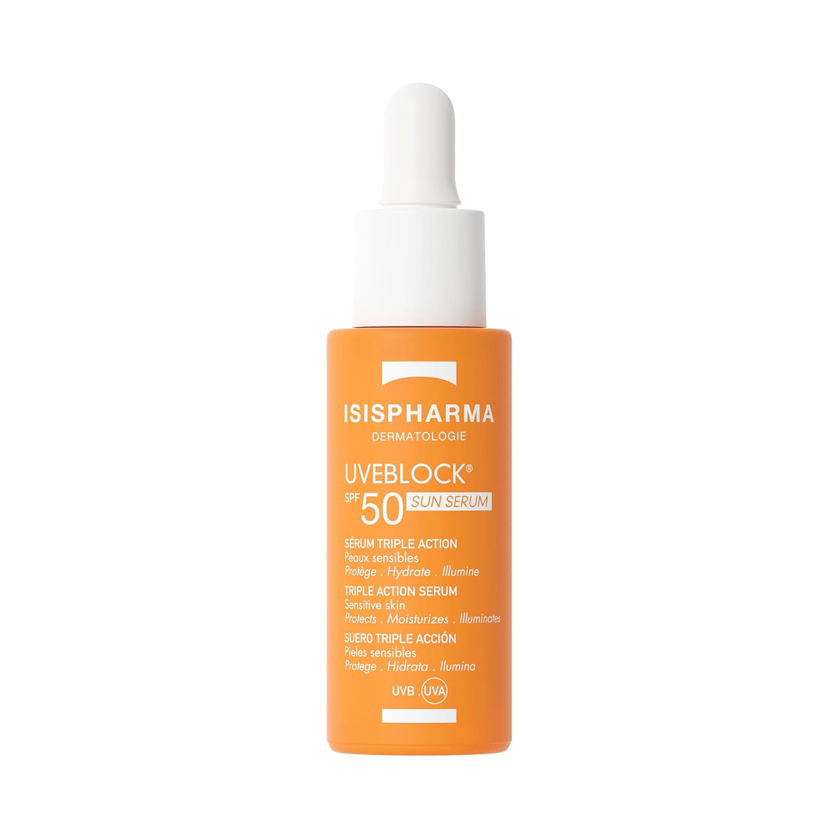 Isispharma Uveblock SPF50 Triple Action Sun Serum 28ml + Free Bag