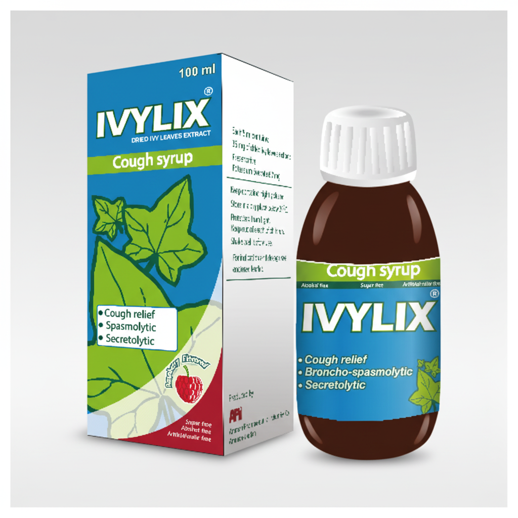 Ivylix cough syrup 100ml dried ivy leaves extract respiratory cough relief bottle herbal medicine Health Boutique