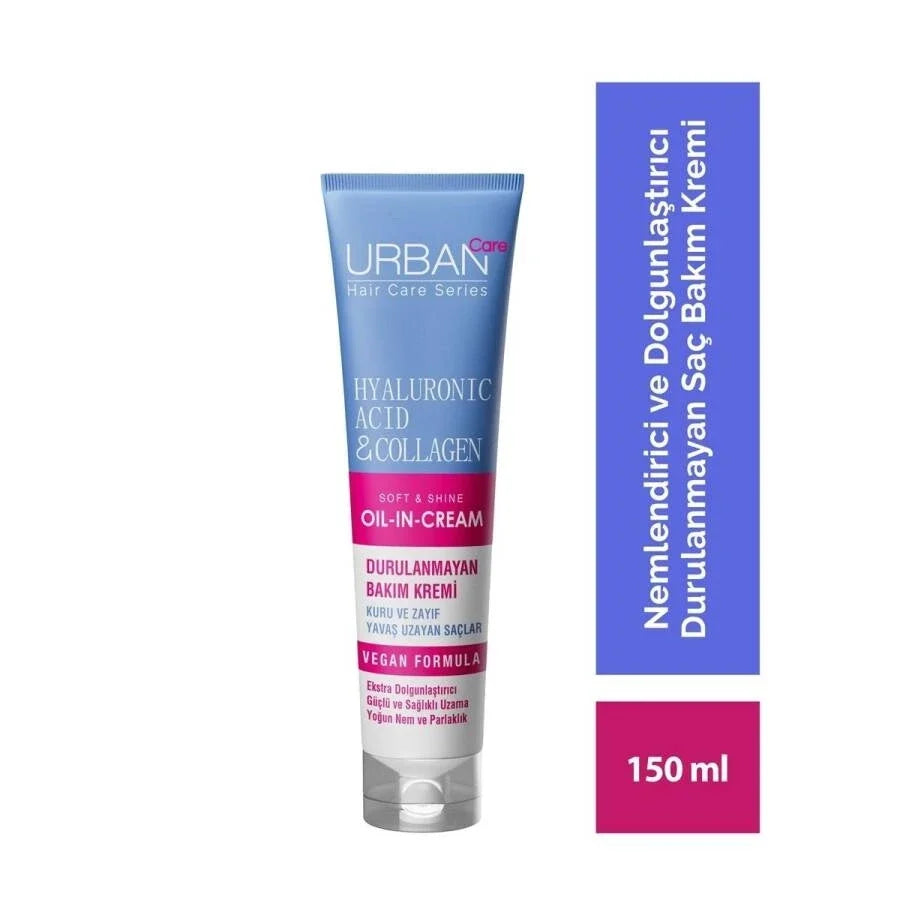 Urban Care Hyaluronic Acid & Collagen Oil-Infused Hair Cream 150ml for Hydration and Volume