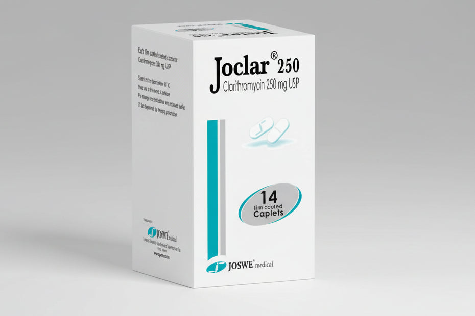 Joclar 250 mg 14 tablets clarithromycin antibiotic infection treatment medication