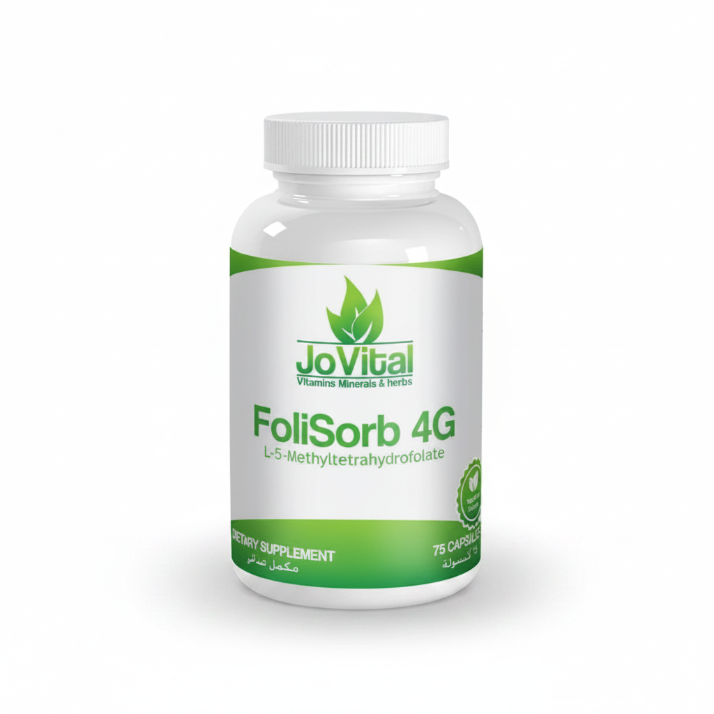 Jovital FoliSorb 4G 75 capsules L-5-Methyltetrahydrofolate folate vitamin B12 supplement Health Boutique