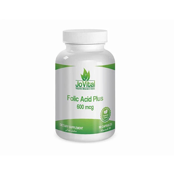 Jovital Folic Acid Plus 600 mcg 90 capsules folic acid iron bisglycinate supplement Health Boutique