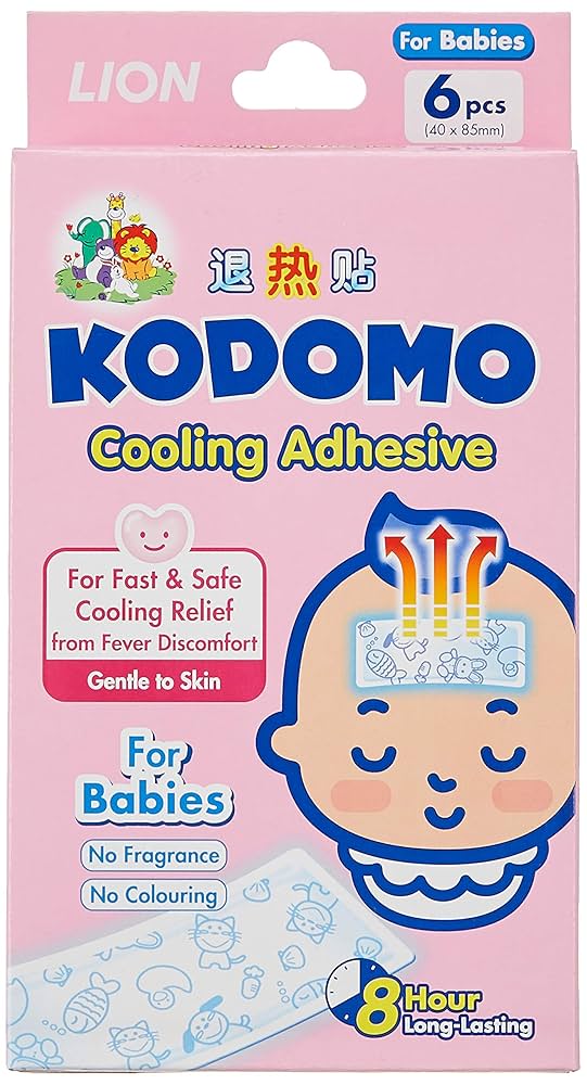 Kodomo Cooling Adhesive 8 Sheets – Gentle Fever Relief Head Patch for Babies | health boutique jo