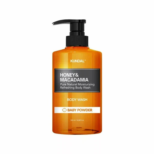 Kundal Honey & Macadamia Body Wash Baby Powder 500ml hydrates and gently cleanses skin Health Boutique