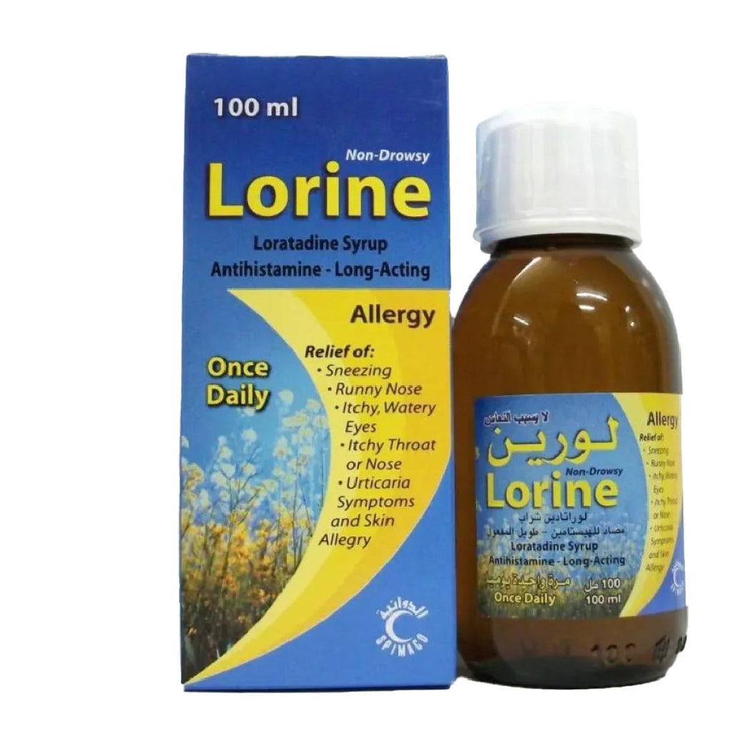 Lorine 5mg/5ml loratadine allergy syrup 100 ml