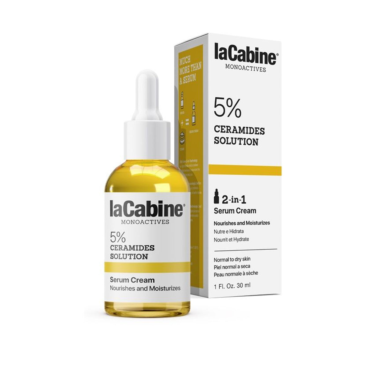 Lacabine 5% Ceramides Solution 2 in 1 Serum Cream 30ml barrier repair dry skin hydration Health Boutique