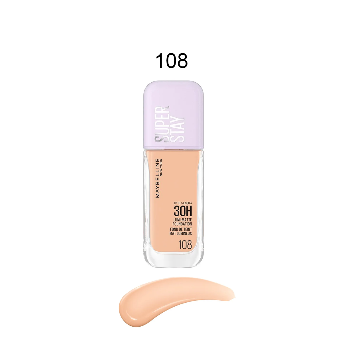 Maybelline Super Stay Lumi-Matte Foundation 108 bottle – long-wear 30HR matte finish health boutiq jordan