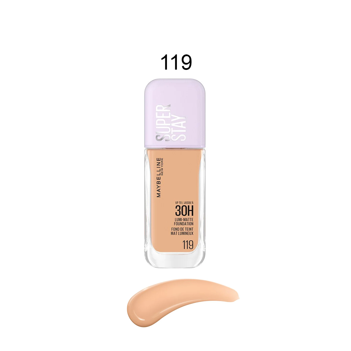 Maybelline Super Stay Lumi-Matte Foundation 119 bottle – long-wear 30HR matte finish health boutiq jordan