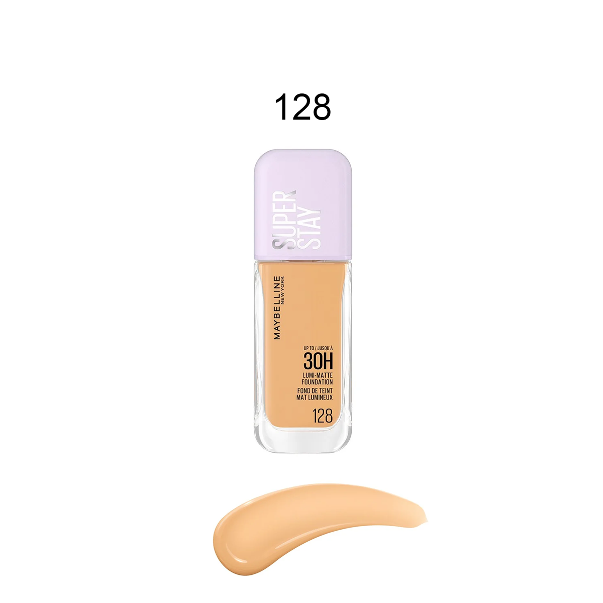 Maybelline Super Stay Lumi-Matte Foundation 128 bottle – long-wear 30HR matte finish health boutiq jordan