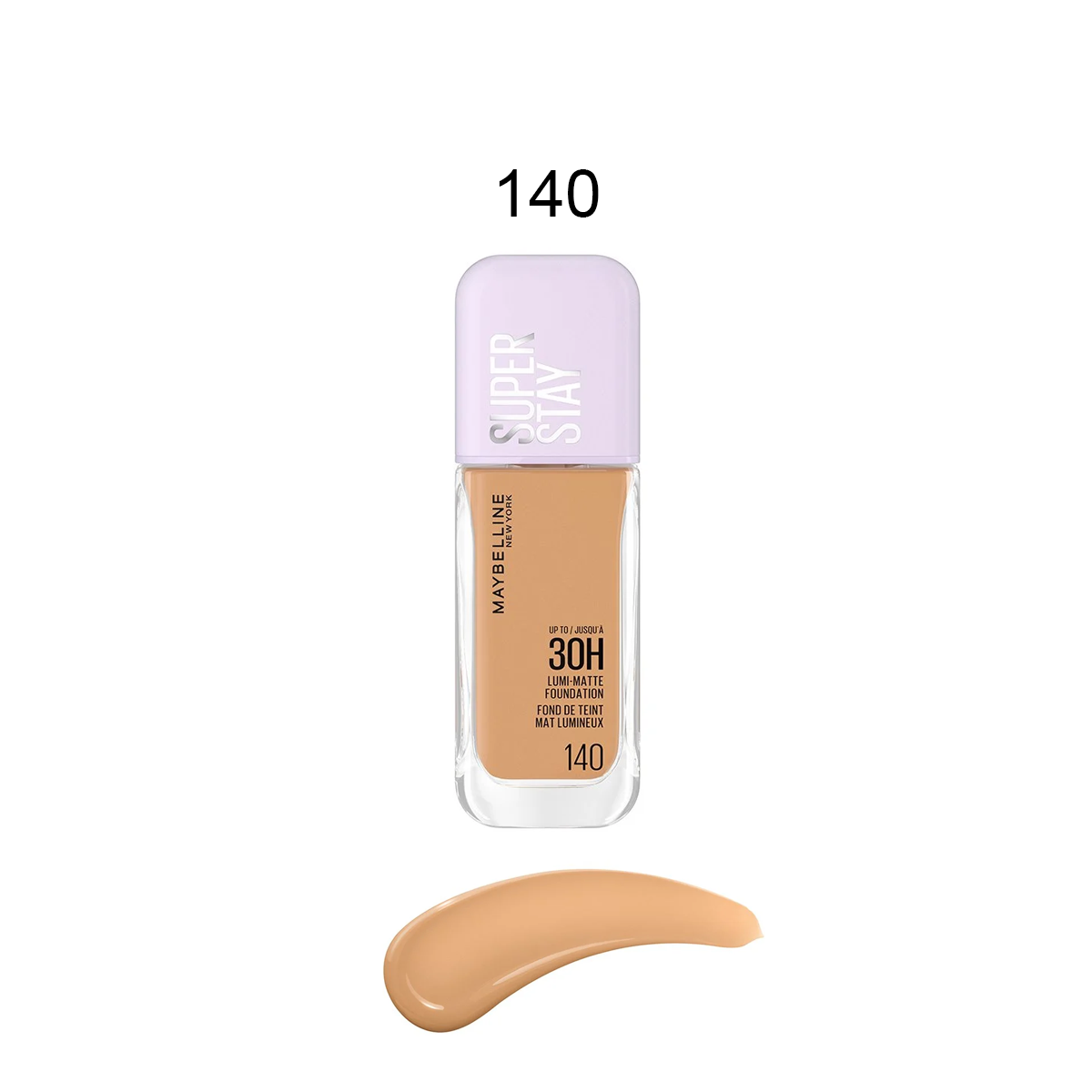 Maybelline Super Stay Lumi-Matte Foundation 140 bottle – long-wear 30HR matte finish health boutiq jordan