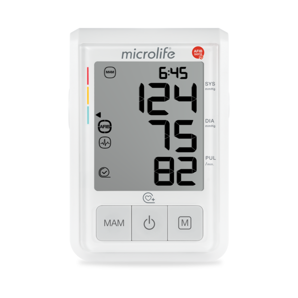 Microlife Jordan BP B3 AFIB upper-arm automatic blood pressure monitor with AF detection and IHB technology, suitable for home use in Jordan and Gulf.