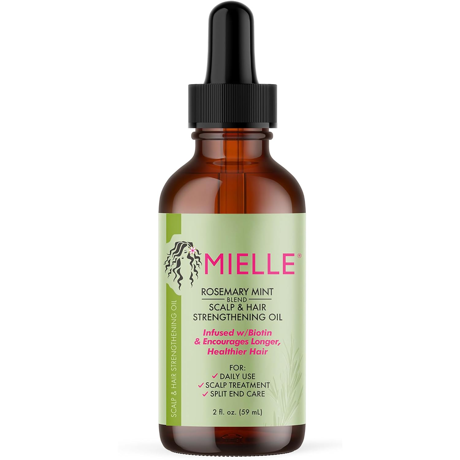 Mielle Organics Rosemary Mint Scalp & Hair Strengthening Oil 59ml bottle – natural hair growth oil for all hair types.