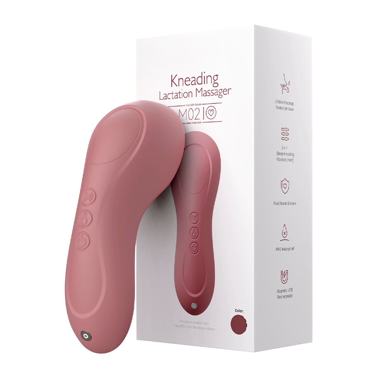 Momcozy 3-in-1 Heated Kneading Lactation Massager for Breastfeeding Relief and Clogged Ducts