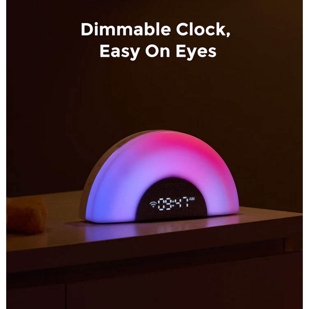 Momcozy DreamSync Smart Baby Sound Machine with Rainbow Night Light and App Control