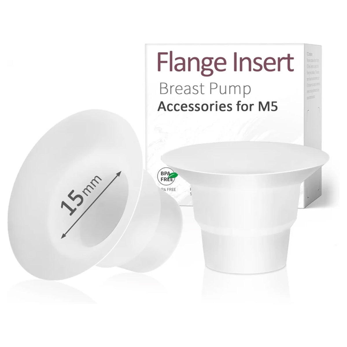 Momcozy 15mm Flange Insert for M5 Breast Pump - Soft Silicone Replacement Accessory