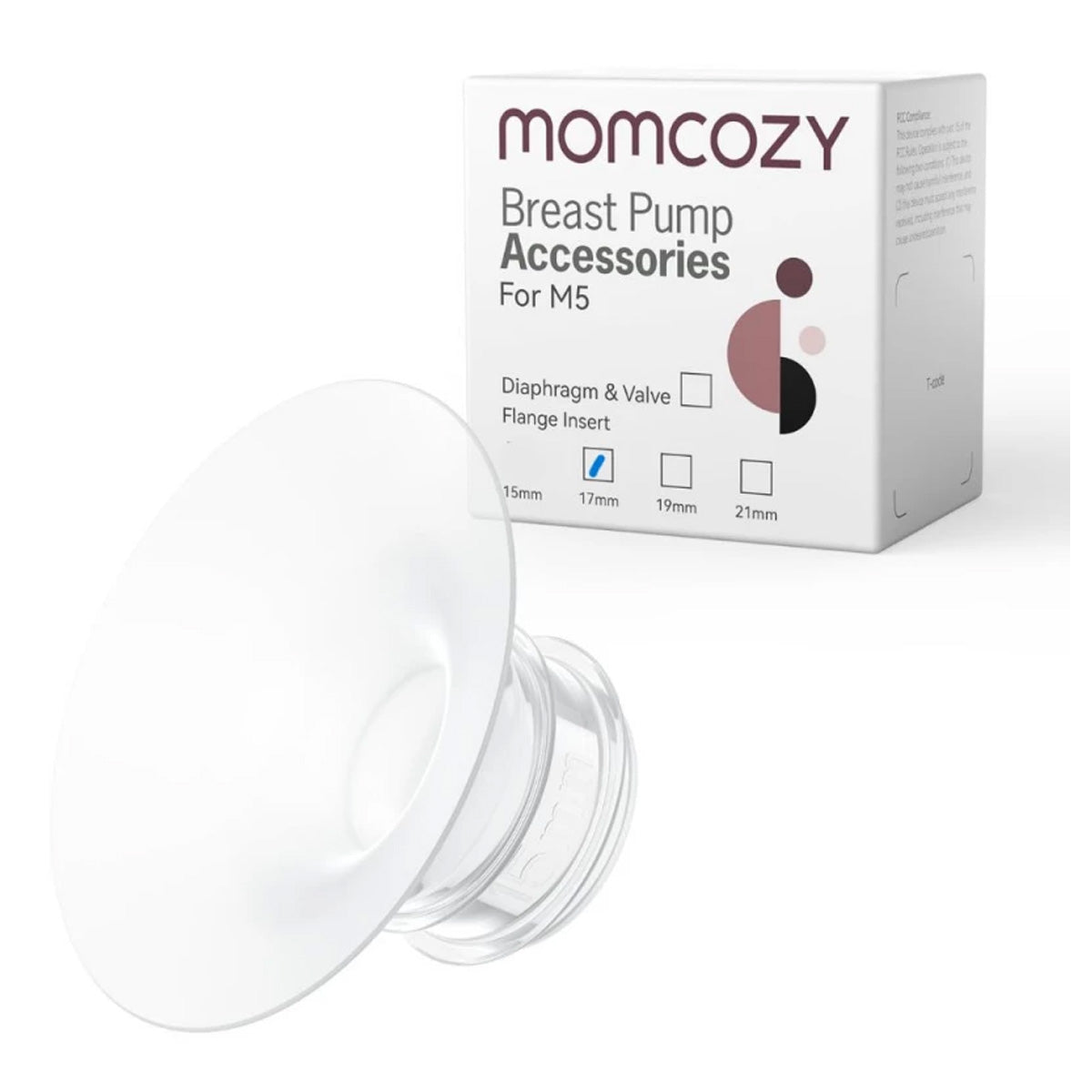 Momcozy 17mm Flange Insert for M5 Breast Pump - Soft Silicone Accessory