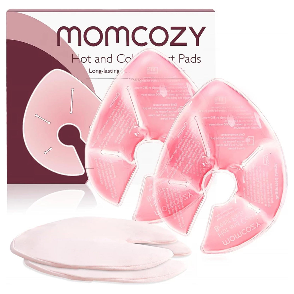 Momcozy Reusable Hot and Cold Gel Breast Therapy Pads for Nursing Relief - 2 Pack