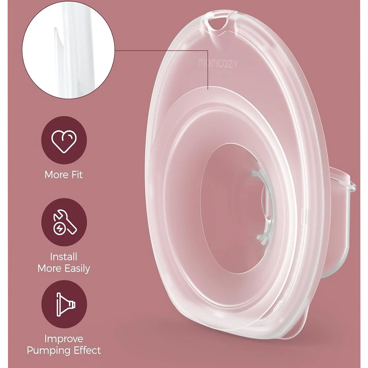 Momcozy M6 Wearable Breast Pump Replacement Flange Full Set - Compatible with M6 Pump