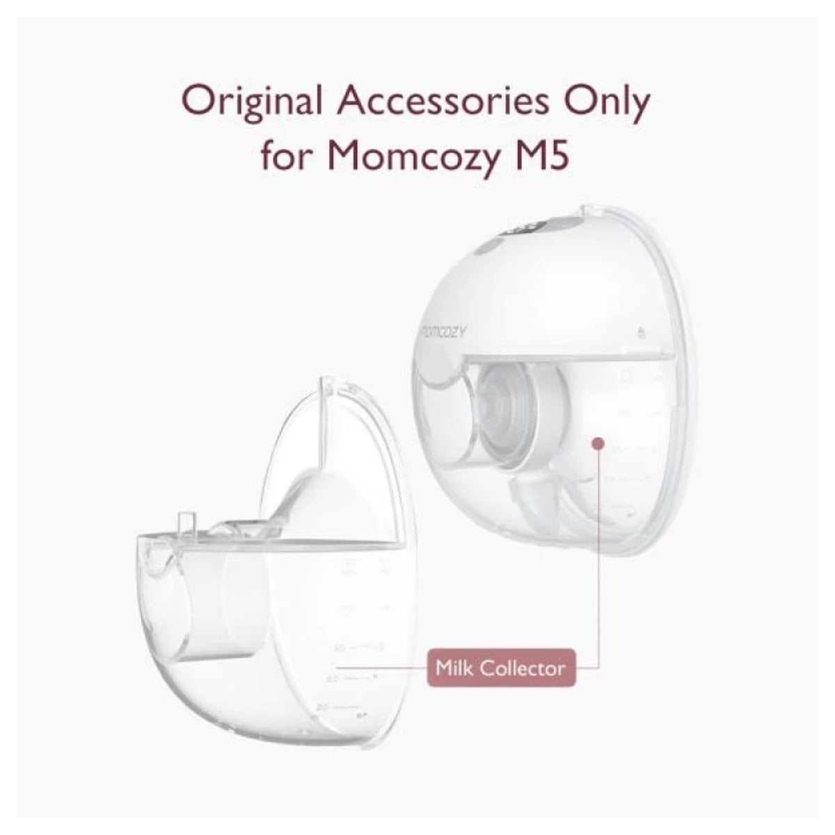 Momcozy M5 Hands-Free Breast Pump Milk Collection Container Set - 2 Pack Leak-Proof Silicone Inserts