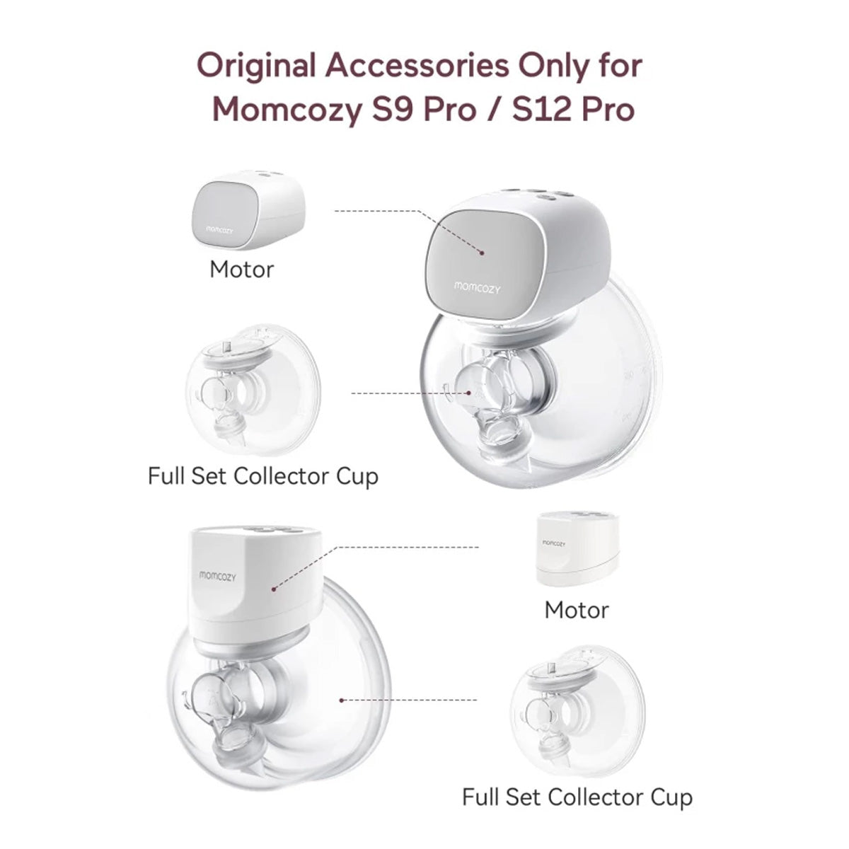 Momcozy S9 Pro / S12 Pro Double Layer Sealed Flange Replacement Set for Breast Pumps