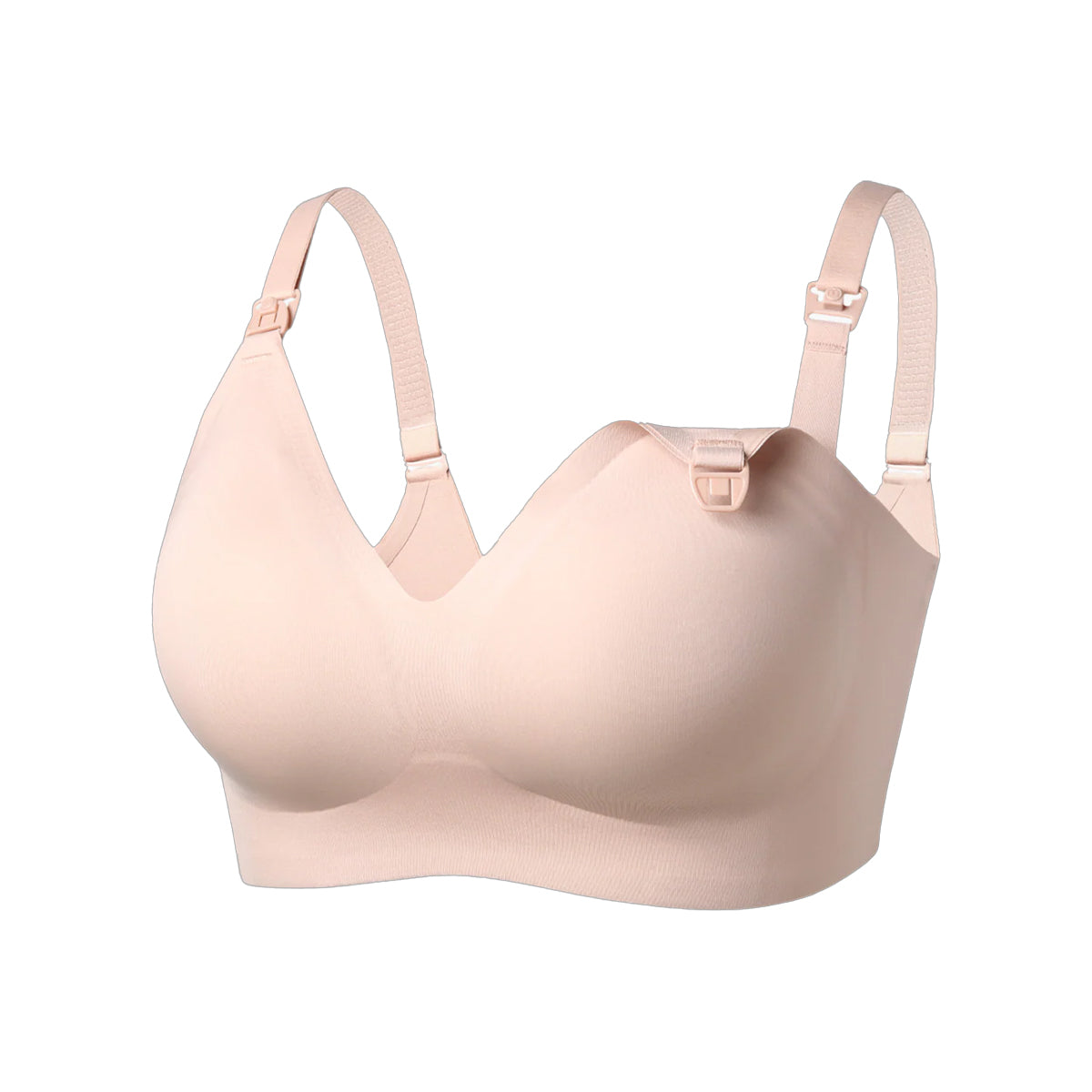 Momcozy Seamless Hands-Free Pumping and Nursing Bra, Beige Comfort Fit