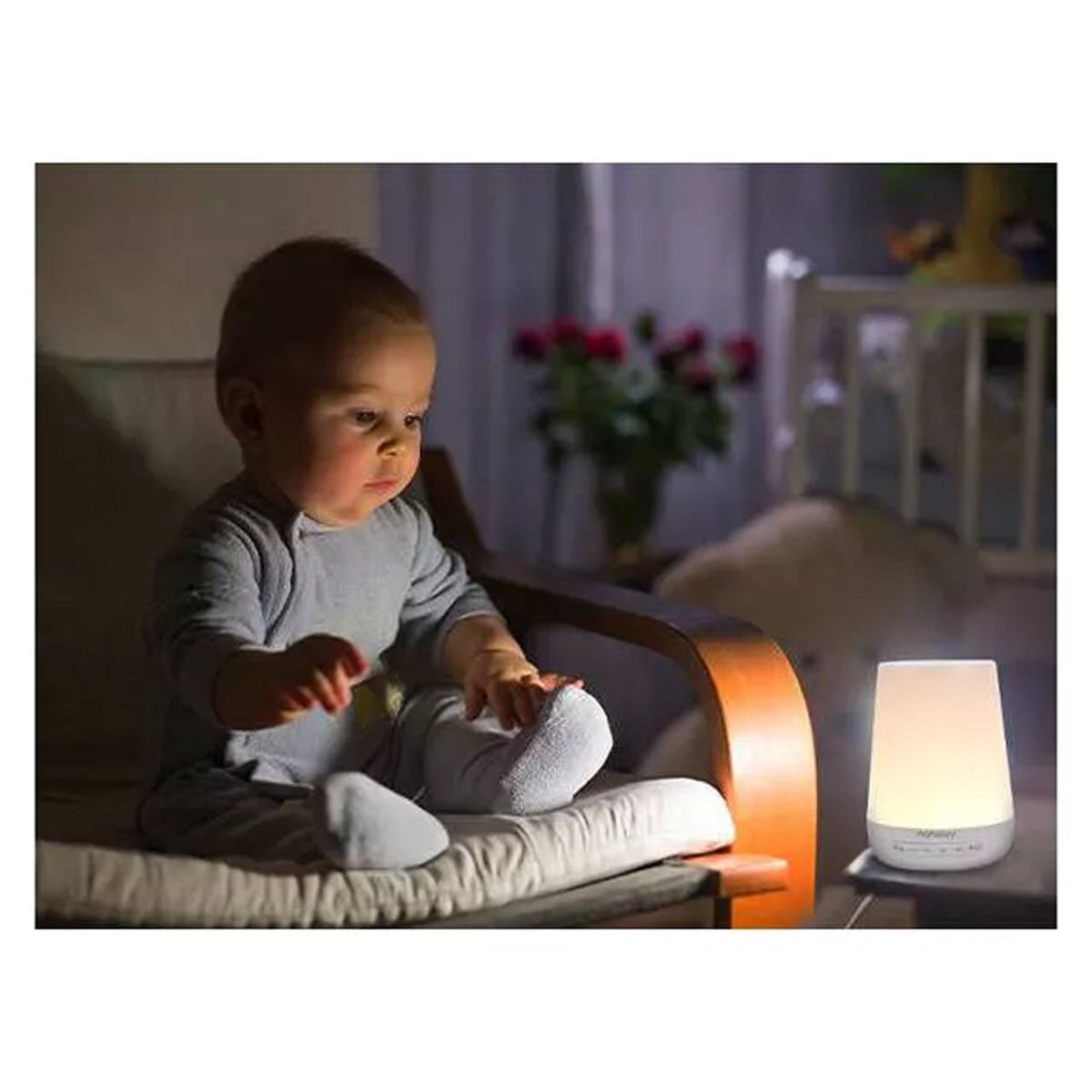 Momcozy Portable White Noise Machine with Bluetooth Speaker and Night Light for Sleep Therapy