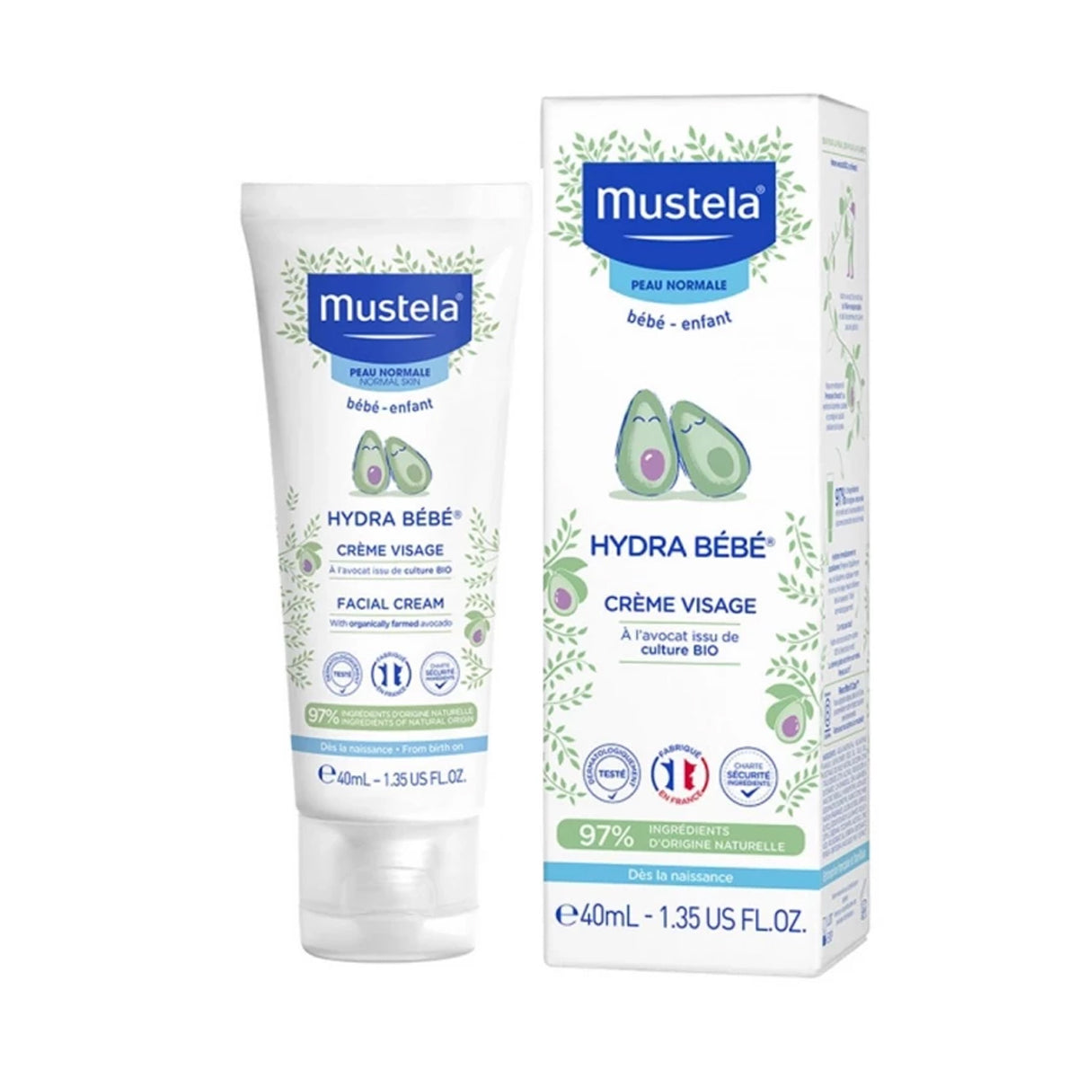 Mustela Hydra Baby Facial Cream Avocado Perseose Jojoba Oil Vitamin E Sunflower Seed Oil 40ml Health Boutique