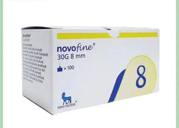 NovoFine 8 mm insulin pen needles box of 100