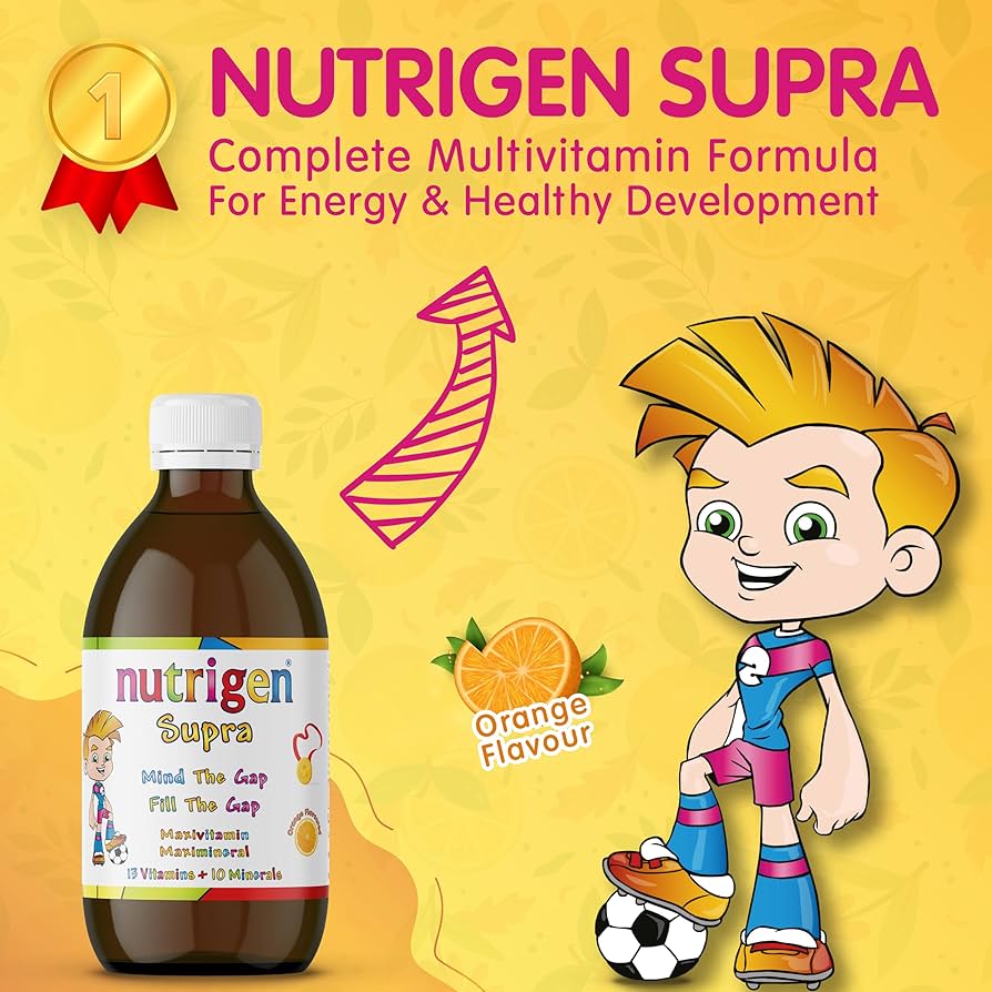 Nutrigen Supra multivitamin syrup 200ml children growth appetite immunity support Health Boutique