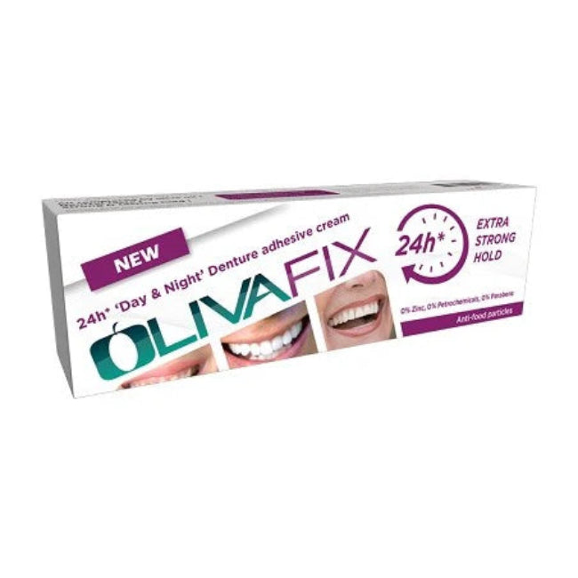 Olivafix day and night denture adhesive cream 40 g strong hold denture fixing cream